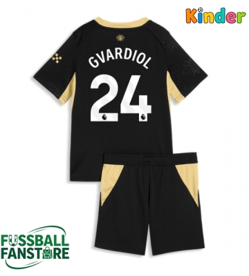 Manchester City Josko Gvardiol #24 Replik Auswärtstrikot Kinder 2026-27 Kurzarm (+ Kurze Hosen)